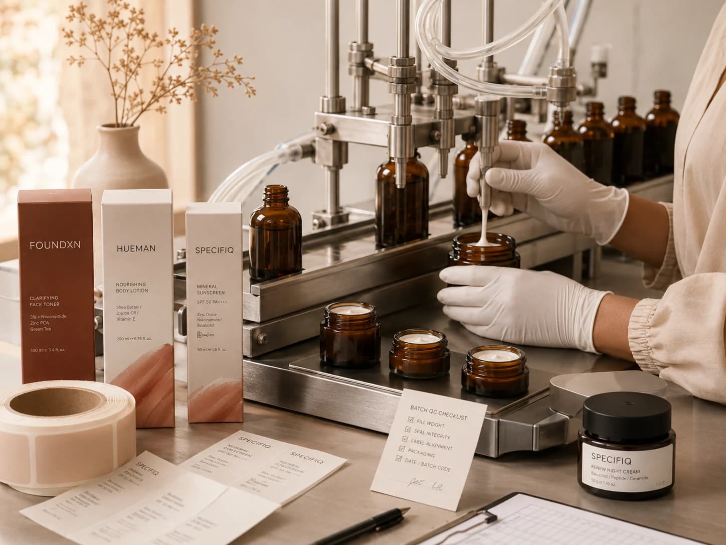 Filling and packaging quality checks at the OUI Life facility